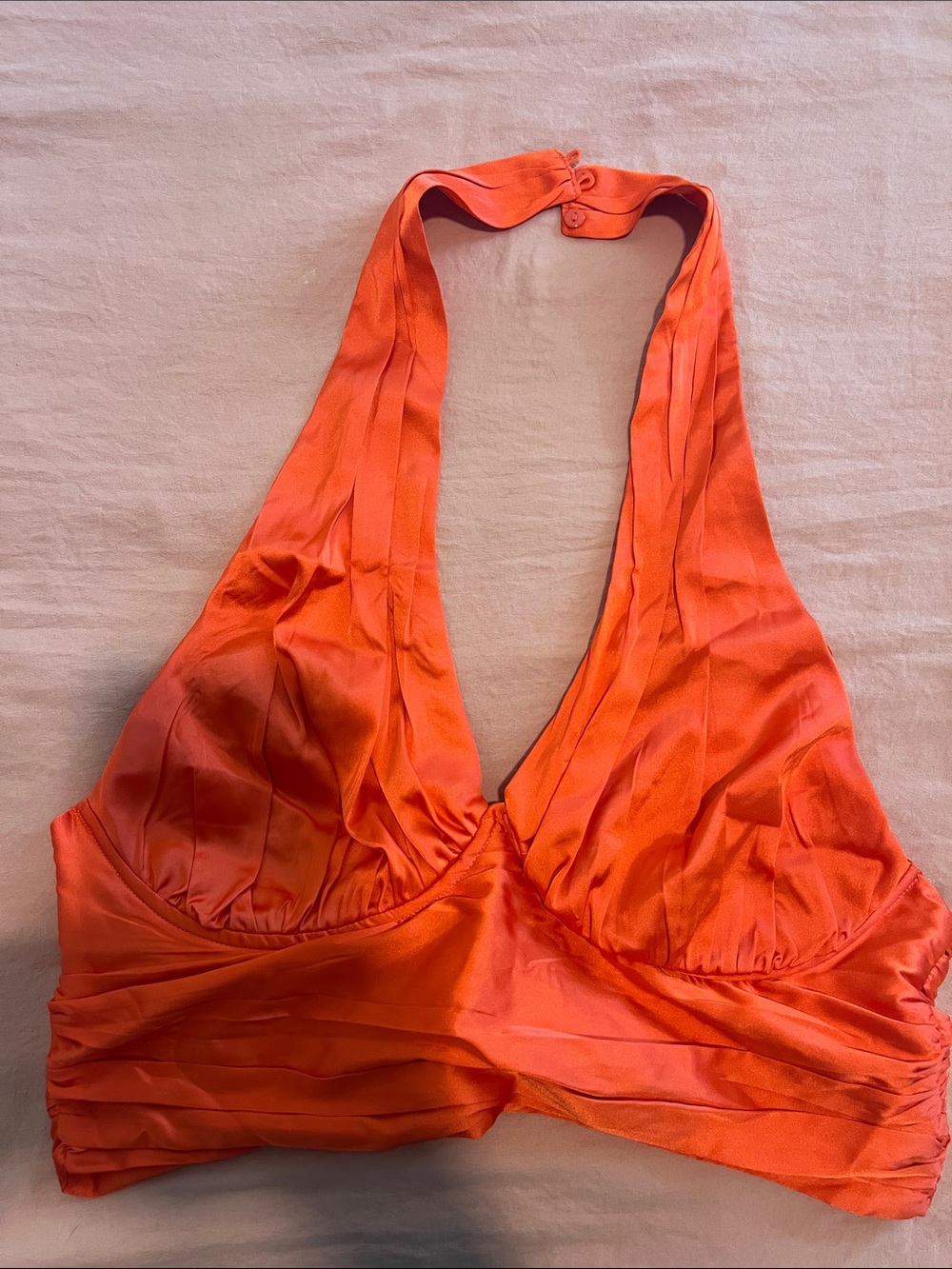Orange Halter Crop Top